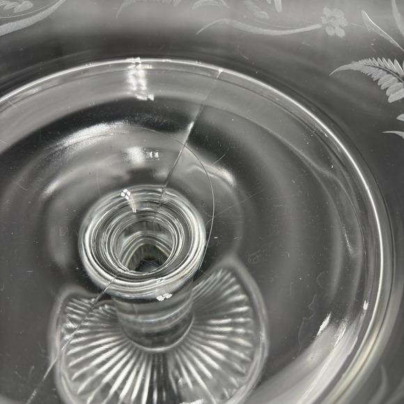 Riverside Glass Compote Thumbprint Band Clear EAPG Antique - Picture 7 of 11